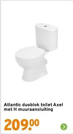 GAMMA Atlantic duoblok toilet Axel met H muuraansluiting aanbieding