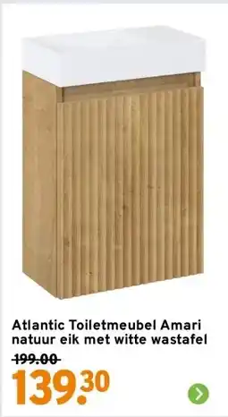GAMMA Atlantic Toiletmeubel Amari natuur eik met witte wastafel aanbieding