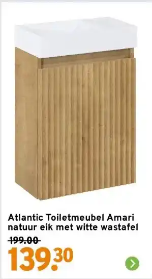 GAMMA Atlantic Toiletmeubel Amari natuur eik met witte wastafel aanbieding