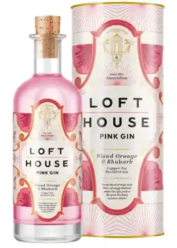 Gall & Gall Loft House Pink Gin Rhubarb & Bloodorange 70CL Mixen aanbieding