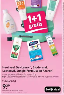 Etos Heel veel Davitamon*, Biodermal, Lactacyd, Jungle Formula en Azaron* aanbieding