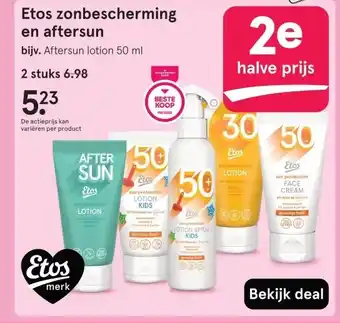 Etos Etos zonbescherming en aftersun aanbieding