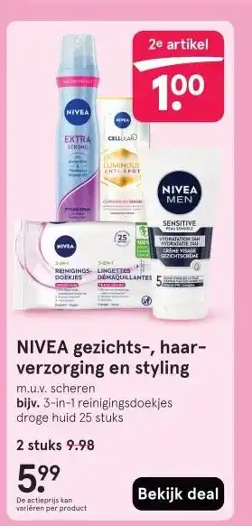 Etos NIVEA gezichts-, haar- verzorging en styling aanbieding
