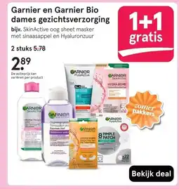 Etos Garnier en Garnier Bio dames gezichtsverzorging aanbieding