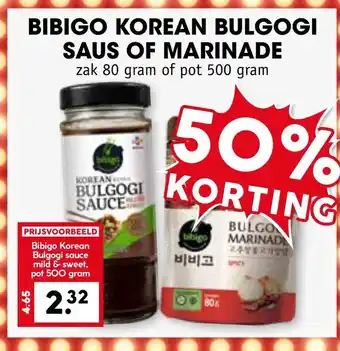 Coop Bibigo korean bulgogi saus of marinade aanbieding