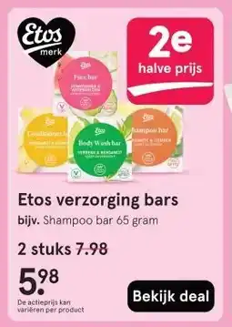 Etos Etos verzorging bars aanbieding