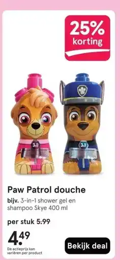 Etos Paw Patrol douche aanbieding