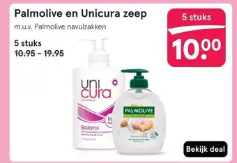Etos Palmolive en Unicura zeep aanbieding