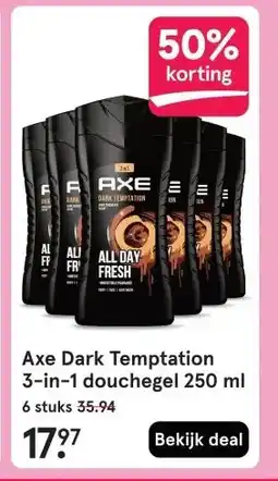 Etos Axe Dark Temptation 3-in-1 douchegel 250 ml aanbieding