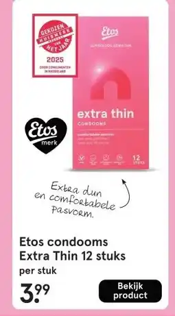 Etos Etos condooms Extra Thin 12 stuks aanbieding