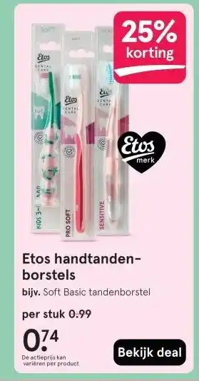 Etos Etos handtanden- borstels aanbieding