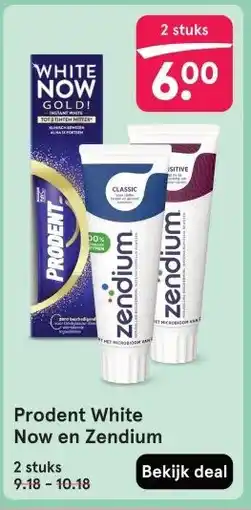 Etos Prodent White Now en Zendium aanbieding