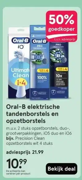 Etos Oral-B elektrische tandenborstels en opzetborstels aanbieding
