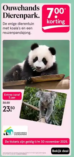 Etos Ouwehands Dierenpark. aanbieding