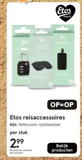 Etos Etos reisaccessoires aanbieding
