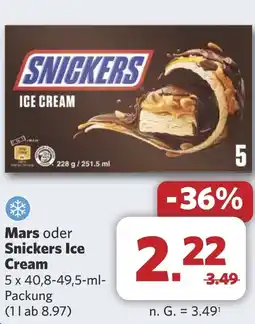 Combi Mars oder Snickers Ice Cream aanbieding