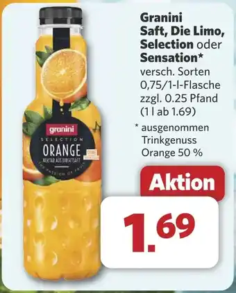 Combi Granini Saft, Die Limo, Selection oder Sensation⭑ aanbieding