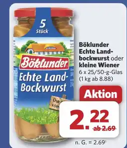 Combi Böklunder Echte Land- bockwurst oder kleine Wiener aanbieding