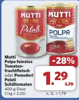 Combi Mutti Polpa feinstes Tomaten- fruchtfleisch oder Pomodori Pelati Schältomaten aanbieding