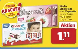 Combi Kinder Schokolade oder Yogurette aanbieding