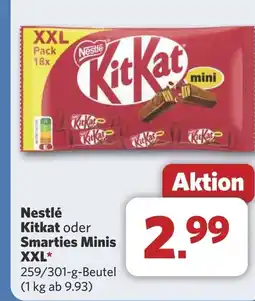 Combi Nestlé Kitkat oder Smarties Minis XXL aanbieding