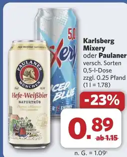 Combi Karlsberg Mixery oder Paulaner aanbieding
