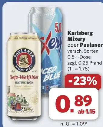 Combi Karlsberg Mixery oder Paulaner aanbieding