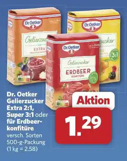 Combi Dr. Oetker Gelierzucker Extra 2:1, Super 3:1 oder für Erdbeer- konfitüre aanbieding