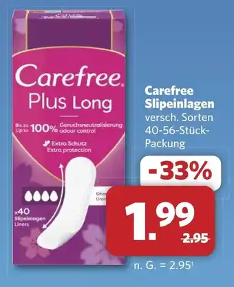 Combi Carefree Slipeinlagen aanbieding