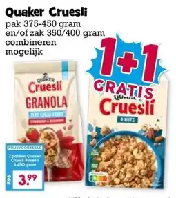 Boon`s Markt Quaker Cruesli aanbieding