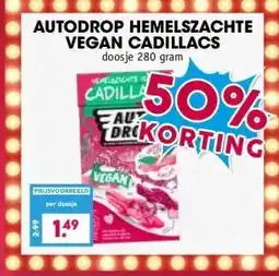 Boon`s Markt AUTODROP HEMELSZACHTE VEGAN CADILLACS doosje 280 gram aanbieding