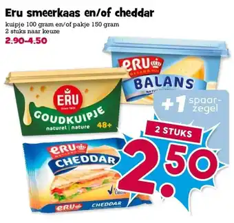 Boon`s Markt Eru smeerkaas en/of cheddar aanbieding