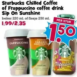 Boon`s Markt Starbucks Chilled Coffee of Frappuccino coffee drink Sip On Sunshine aanbieding