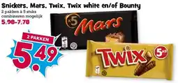 Boon`s Markt Snickers, Mars, Twix, Twix white en/of Bounty aanbieding