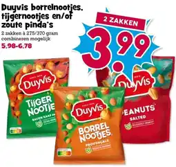 Boon`s Markt Duyvis borrelnootjes, tijgernootjes en/of zoute pinda's aanbieding