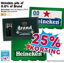 Boon`s Markt Heineken pils of 0.0% of Brand aanbieding