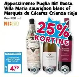 Boon`s Markt Appassimento Puglia IGT Rosso, Villa Maria sauvignon blanc of Marqués de Cácares Crianza rioja aanbieding