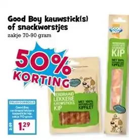 Boon`s Markt Good Boy kauwstick(s) of snackworstjes aanbieding