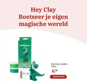 Bruna Hey Clay 3 potjes T-Rex aanbieding