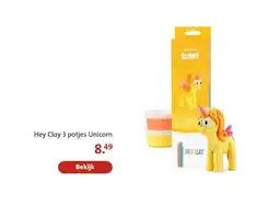 Bruna Hey Clay 3 potjes Unicorn aanbieding