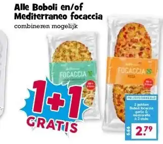 Boon`s Markt Alle Boboli en/of Mediterraneo focaccia combineren mogelijk aanbieding