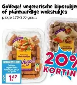 Boon`s Markt GoVega! vegetarische kipstukjes of plantaardige wokstukjes aanbieding