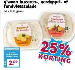 Boon`s Markt g'woon huzaren-, aardappel- of Fundvleessalade aanbieding