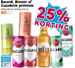 Boon`s Markt Bacardi, Breezer of Cazadores premixen aanbieding