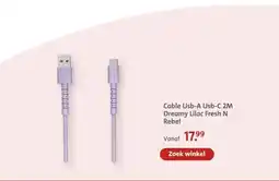 Bruna Cable Usb-A Usb-C 2M Dreamy Lilac Fresh N Rebel aanbieding