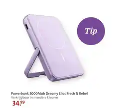 Bruna Powerbank 5000Mah Dreamy Lilac Fresh N Rebel aanbieding
