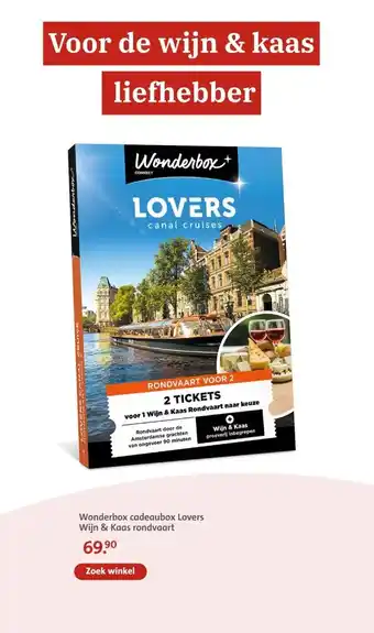 Bruna Wonderbox cadeaubox Lovers Wijn & Kaas rondvaart aanbieding