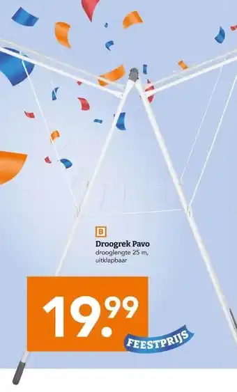 Blokker Droogrek Pavo drooglengte 25 m, uitklapbaar aanbieding