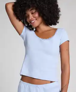 Hunkemoller Hunkemöller Pointelle Top Blauw aanbieding