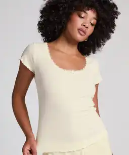 Hunkemoller Hunkemöller Rib Jersey Top Geel aanbieding
